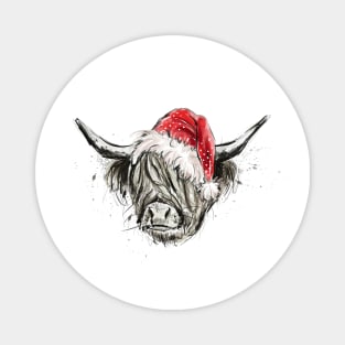 christmas highland cow Magnet